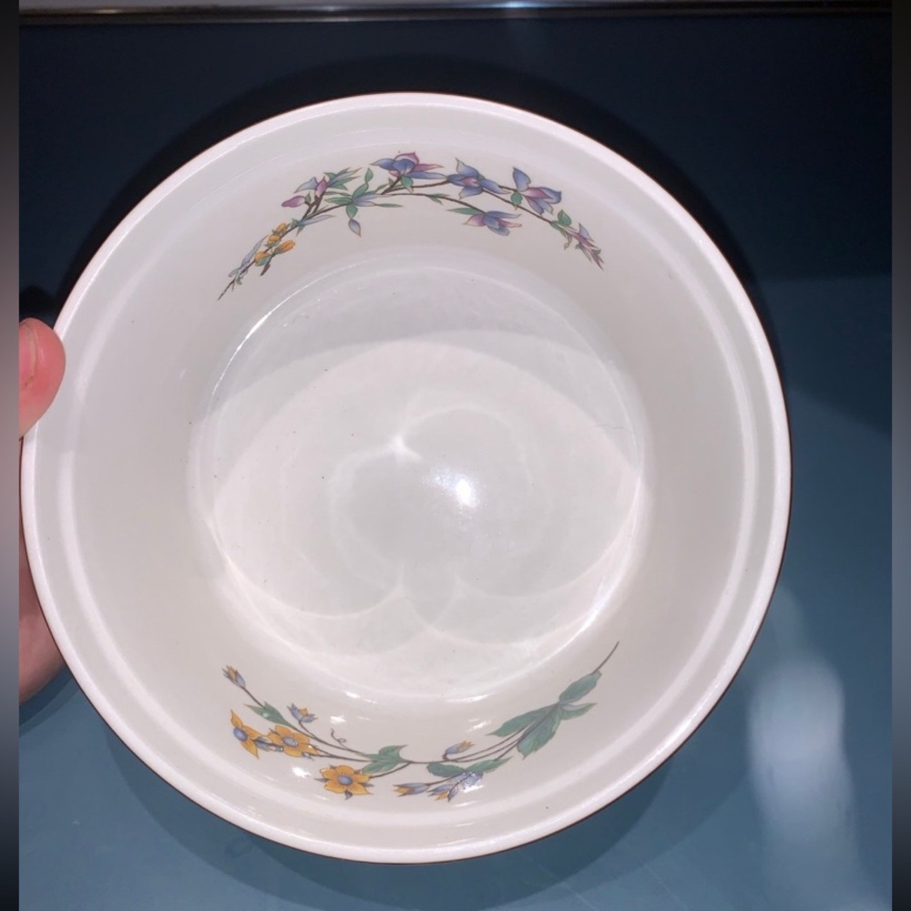 Floral White Ceramic Bowl